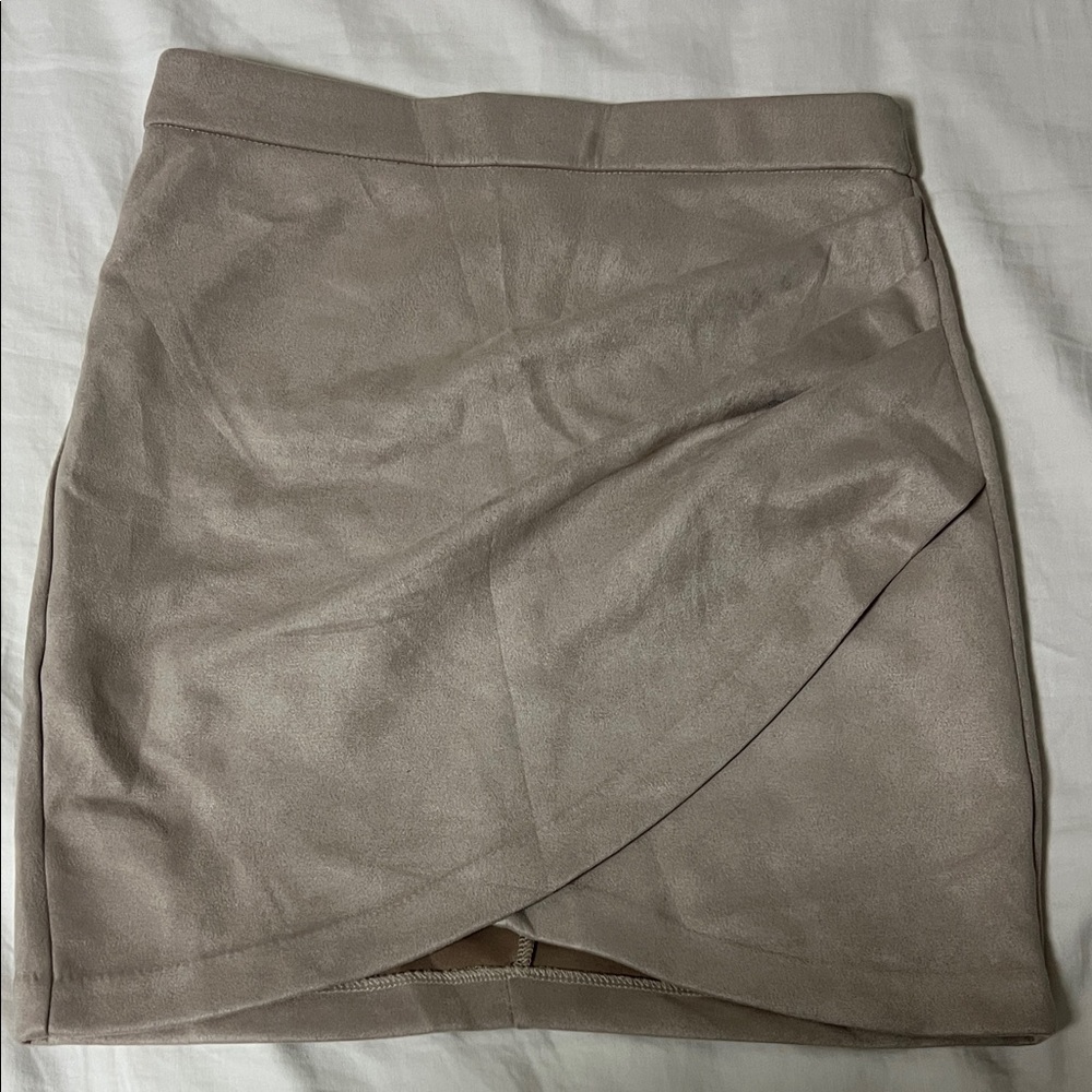 Dynamite Suede like Taupe Mini Skirt